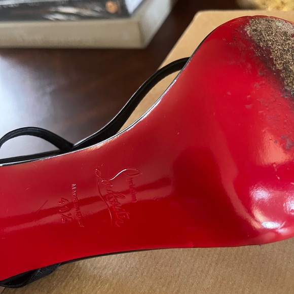 Christian Louboutin Rosalie Black Leather Strappy Slingback Heels with pvc 41.5 - Picture 4 of 5